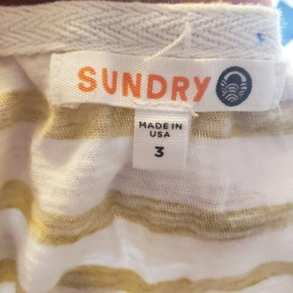 Sundry Striped Tank Top Size 3 Yellow & White "Everybody Loves The Sunshine" - Picture 4 of 4